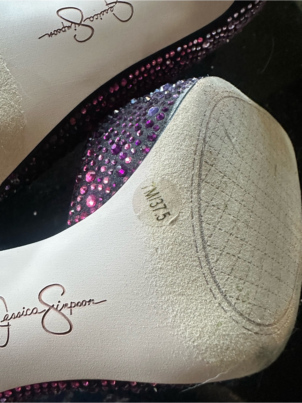 Jessica Simpson Prizma D'Orsay Blue to Pink Ombre Crystal Pointed Heels - Picture 5 of 10